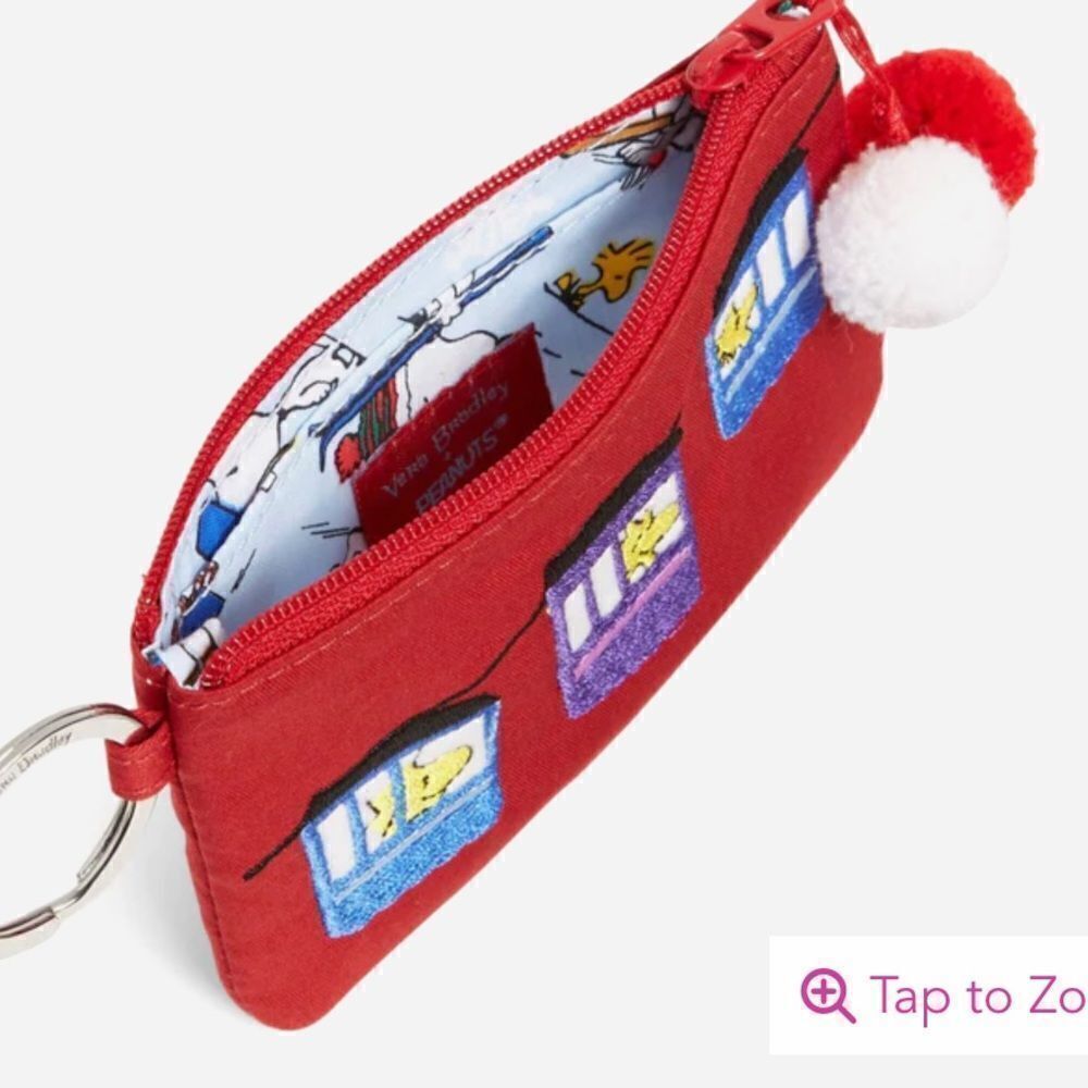 Vera Bradley Peanuts Zip ID Lanyard Snoopy and Woodstock Red NWT